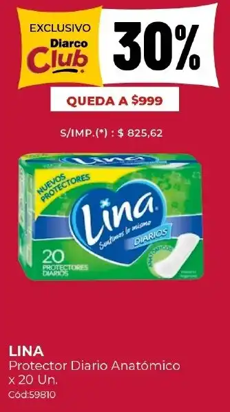 Diarco Lina protector diario anatómico oferta