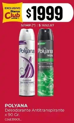 Diarco Polyana desodorante antitranspirante oferta