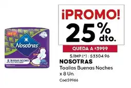 Diarco Nosotras toallas buenas noches oferta