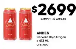 Diarco Andes cerveza roja origen oferta