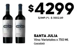 Diarco Santa julia vino varietales oferta