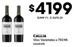 Diarco Callia vino varietales oferta