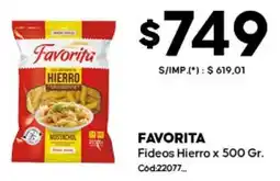 Diarco Favorita fideos hierro oferta