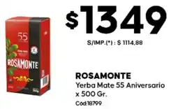 Diarco Rosamonte yerba mate 55 aniversario oferta