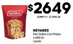 Diarco Nevares pan dulce con frutas oferta