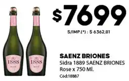 Diarco Saenz briones sidra 1889 rose oferta