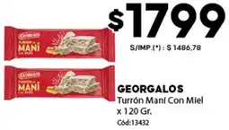 Diarco Georgalos turrón maní con miel oferta
