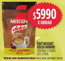 Supermercados Vea Café nescafé dolca ahorro original o suave, doy oferta