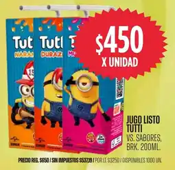 Supermercados Vea Tutti jugo listo vs. sabores brk. oferta