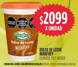 Supermercados Vea Manfrey dulce de leche clásico, pot. oferta