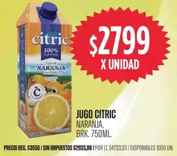 Supermercados Vea Citric jugo naranja, brk. oferta