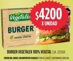 Supermercados Vea Vegetalex burger 100% vegetal cja. oferta