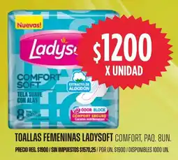 Supermercados Vea Ladysoft comfort soft toallas femeninas paq. 8un. oferta