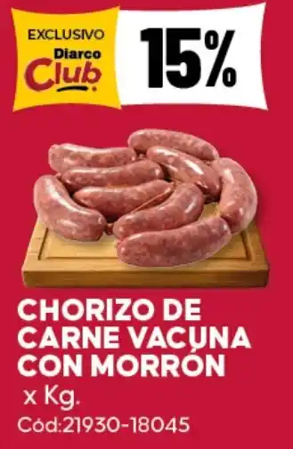 Chorizo de carne vacuna con morrón