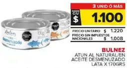 Carrefour Maxi Bulnez atun al natural/en aceite desmenuzado lata oferta
