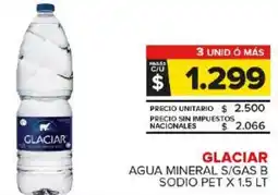Carrefour Maxi Glaciar agua mineral s/gas b precio sin impuestos nacionales sodio pet oferta