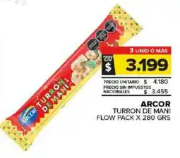 Carrefour Maxi Arcor turron de mani flow pack oferta