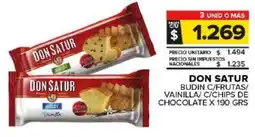 Carrefour Maxi Don satur budin c/frutas/ vainilla/c/chips de chocolate oferta