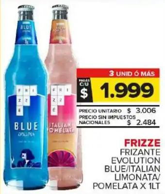 Carrefour Maxi Frizze frizante evolution blue/italian limonata/ pomelata oferta
