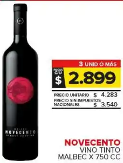 Carrefour Maxi Novecento vino tinto malbec oferta