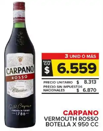 Carrefour Maxi Carpano vermouth rosso botella oferta