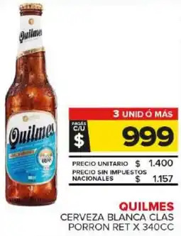 Carrefour Maxi Quilmes cerveza blanca clas porron ret oferta