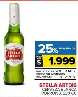 Carrefour Maxi Stella artois cerveza blanca porron oferta