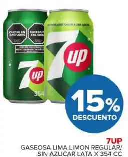 Carrefour Maxi 7up gaseosa lima limon regular/ sin azucar lata oferta
