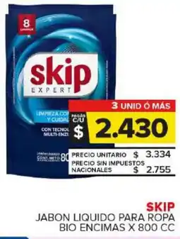 Carrefour Maxi Skip jabon liquido para ropa bio encimas oferta