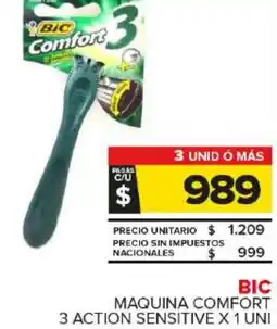 Carrefour Maxi Bic maquina comfort 3 action sensitive oferta