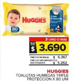 Carrefour Maxi Huggies toallitas humedas triple proteccion oferta