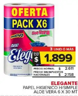 Carrefour Maxi Elegante papel higienico h/simple aloe vera oferta