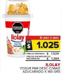 Carrefour Maxi Ilolay yogur par desc c/maiz azucarado oferta