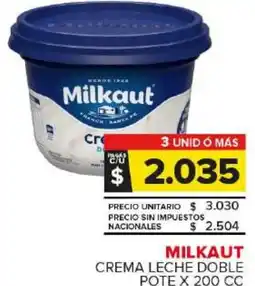 Carrefour Maxi Milkaut crema leche doble pote oferta