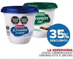 Carrefour Maxi La serenisima queso cremon light/ originalpote oferta