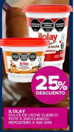 Carrefour Maxi Ilolay dulce de leche clasico pote x 200/clasico/ repostero oferta