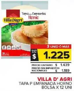 Carrefour Maxi Villa d' agri tapa p empanada horno bolsa oferta