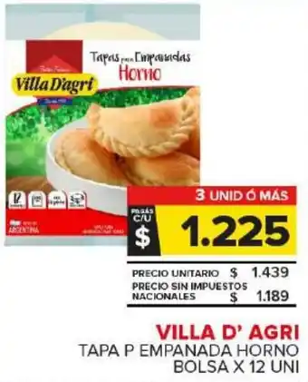 Carrefour Maxi Villa d' agri tapa p empanada horno bolsa oferta