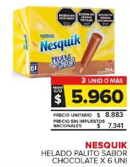 Carrefour Maxi Nesquik helado palito sabor chocolate oferta