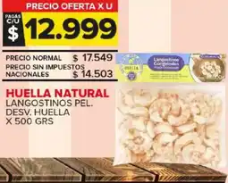 Carrefour Maxi Huella natural langostinos pel. desv. huella oferta