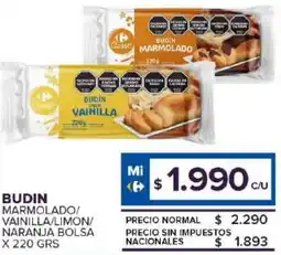 Carrefour Maxi Budin marmolado/ vainilla/limon/ naranja bolsa oferta