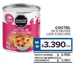 Carrefour Maxi Coctel de 5 frutas lata oferta