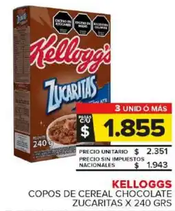 Carrefour Maxi Kelloggs copos de cereal chocolate zucaritas oferta