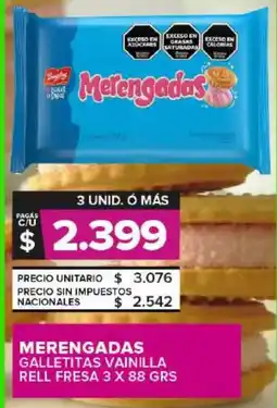 Carrefour Maxi Merengadas galletitas vainilla rell fresa oferta