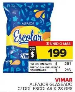 Carrefour Maxi Vimar alfajor glaseado c/ ddl escolar oferta