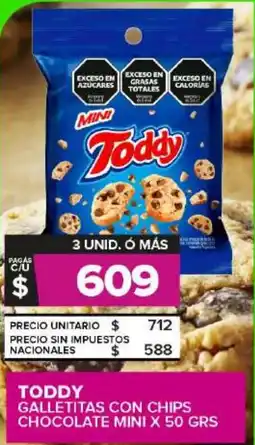 Carrefour Maxi Toddy galletitas con chips chocolate mini oferta