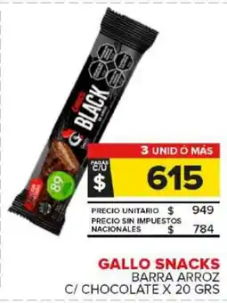 Carrefour Maxi Gallo snacks barra arroz c/ chocolate oferta
