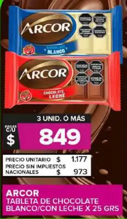 Carrefour Maxi Arcor tableta de chocolate blanco/con leche oferta