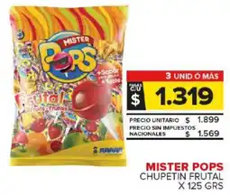 Carrefour Maxi Mister pops chupetin frutal oferta