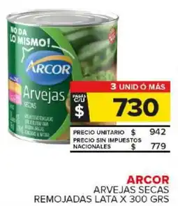 Carrefour Maxi Arcor arvejas secas remojadas lata oferta
